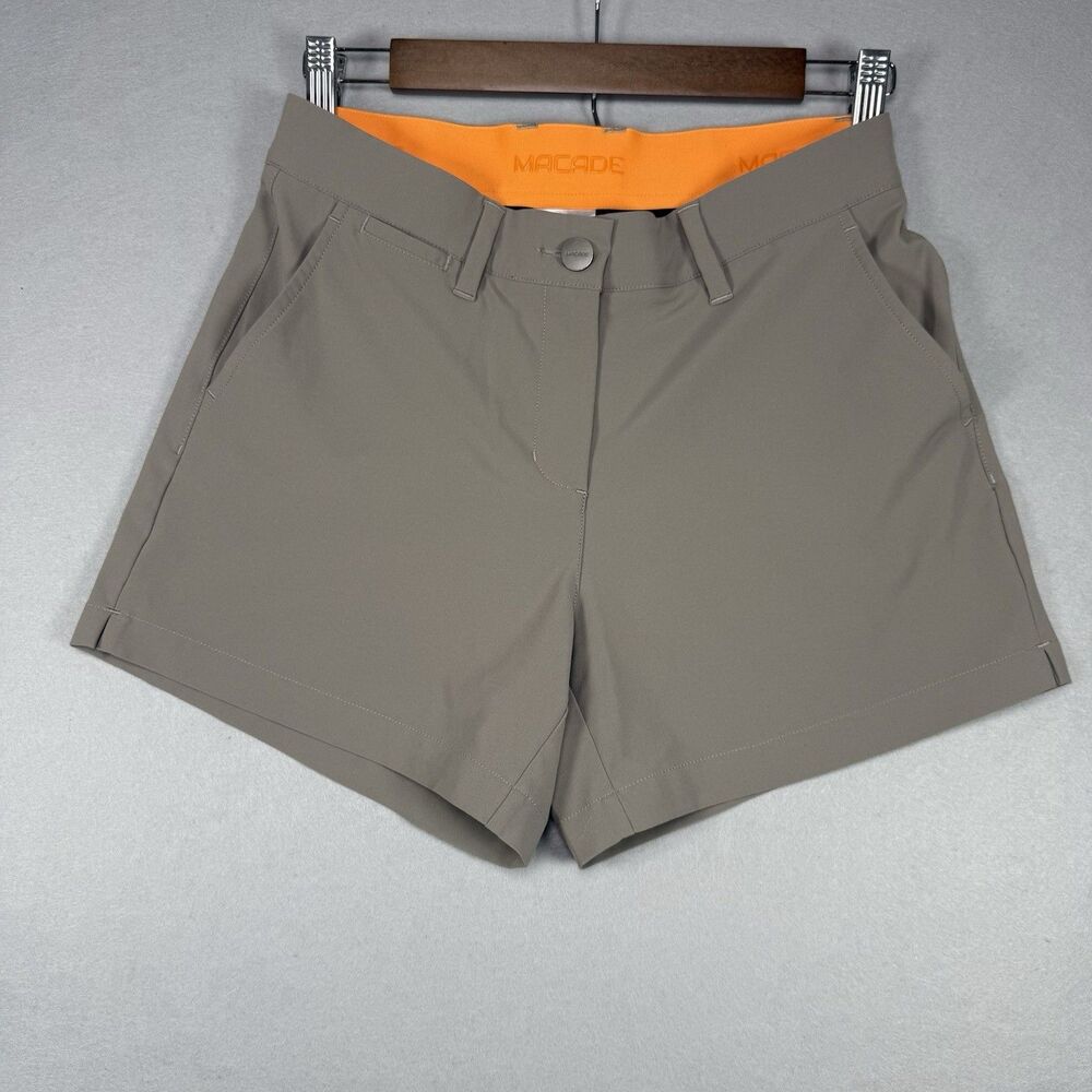 Macade Golf Women’s Performance Golf Shorts Tan Size 36 (Small) Stretch Pockets